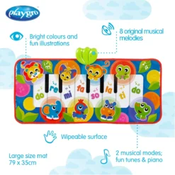 Playgro Jumbo Jungle Musical Piano Speelmat P0186995 -Dolu Verkoopwinkel 0186995 jumbo jungle piano mat