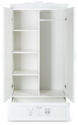 2-Deurs Kast Uil Wit 4 2-Deurs Kast Uil Wit - Afbeelding 4