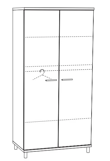 2-Deurskast Naomi NAOK2 3 2-Deurskast Naomi NAOK2 - Afbeelding 3