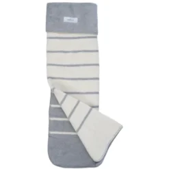 Zaffiro Grijs & Ecru Gestreept 100 X 150 Cm Ledikantdeken 15366 -Dolu Verkoopwinkel 23481 grijsecrustrepenlengte