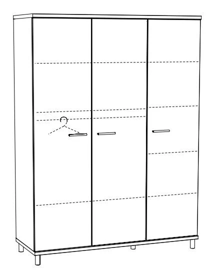 3-Deurskast Naomi NAOK3 3 3-Deurskast Naomi NAOK3 - Afbeelding 3