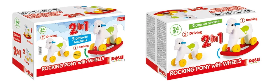 Dolu 2-in-1 Pony Hobbelpaard 7077 3 Dolu 2-in-1 Pony Hobbelpaard 7077 - Afbeelding 3