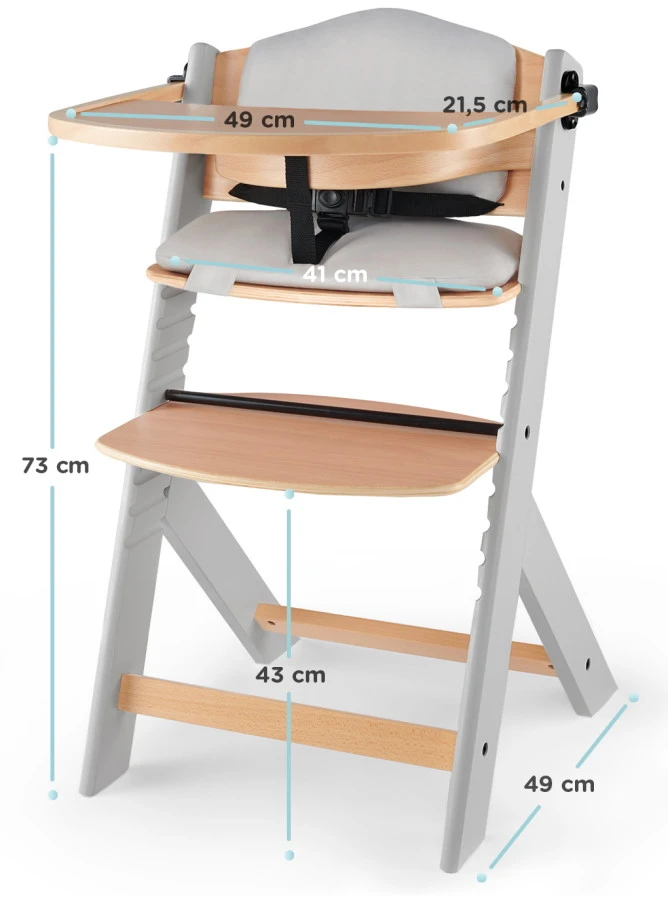 Kinderkraft Enock Grijs/Naturel Houten Kinderstoel Met Zitverkleiner KHENOC0PGRY0000 6 Kinderkraft Enock Grijs/Naturel Houten Kinderstoel Met Zitverkleiner KHENOC0PGRY0000 - Afbeelding 6