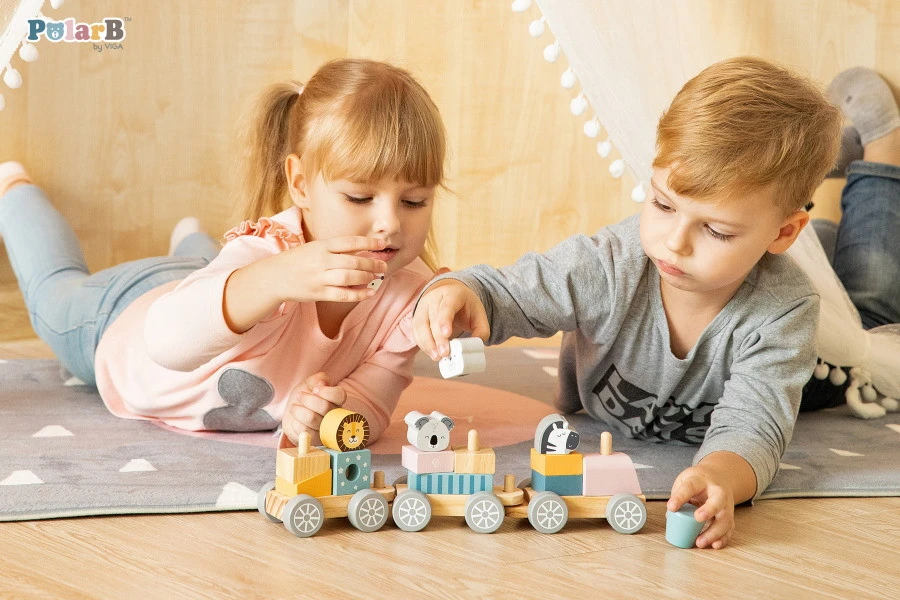 PolarB Houten Blokkentrein 44015 5 PolarB Houten Blokkentrein 44015 - Afbeelding 5