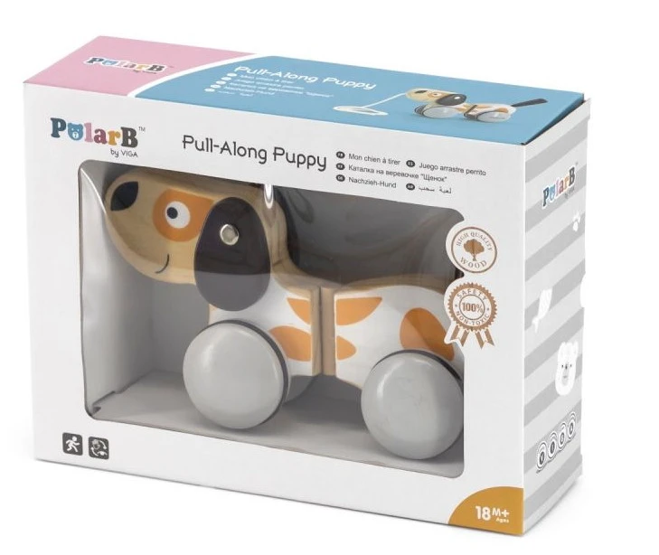 PolarB Puppy Luxe Houten Trekfiguur 44043 3 PolarB Puppy Luxe Houten Trekfiguur 44043 - Afbeelding 3