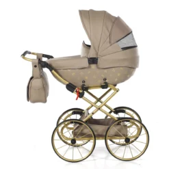 Tako Mini Imperial Vintage Beige/Gold Poppen Kinderwagen Incl. Tas 02 -Dolu Verkoopwinkel Tako Mini Imperial Vintage Beige Gold Poppen Kinderwagen incl. Tas 02 1
