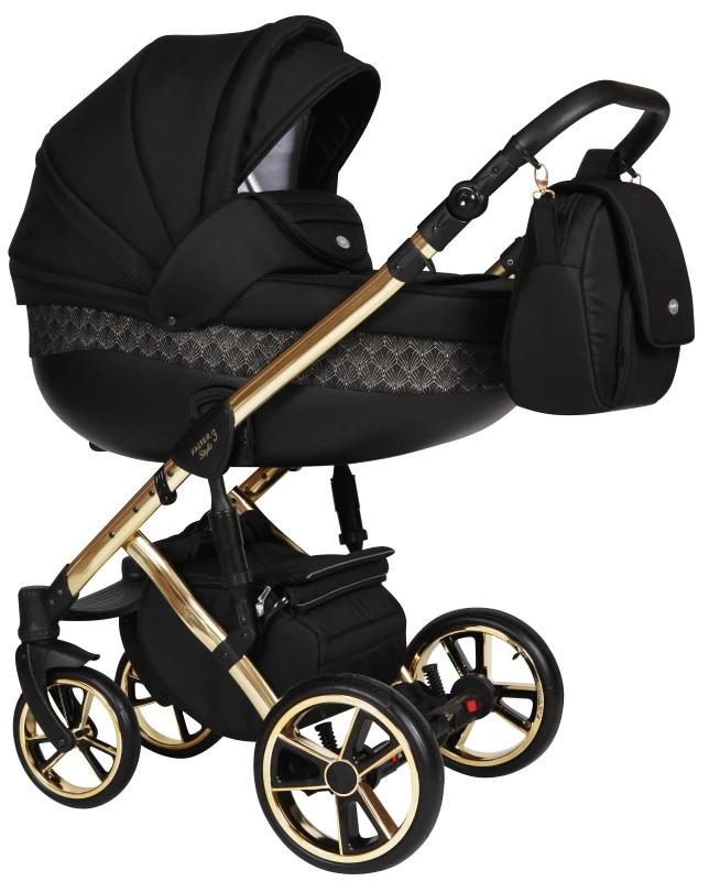 Baby Merc Faster 3 Black/Gold Limited Edition Kinderwagen Incl. Autostoel L143 3 Baby Merc Faster 3 Black/Gold Limited Edition Kinderwagen Incl. Autostoel L143 - Afbeelding 3