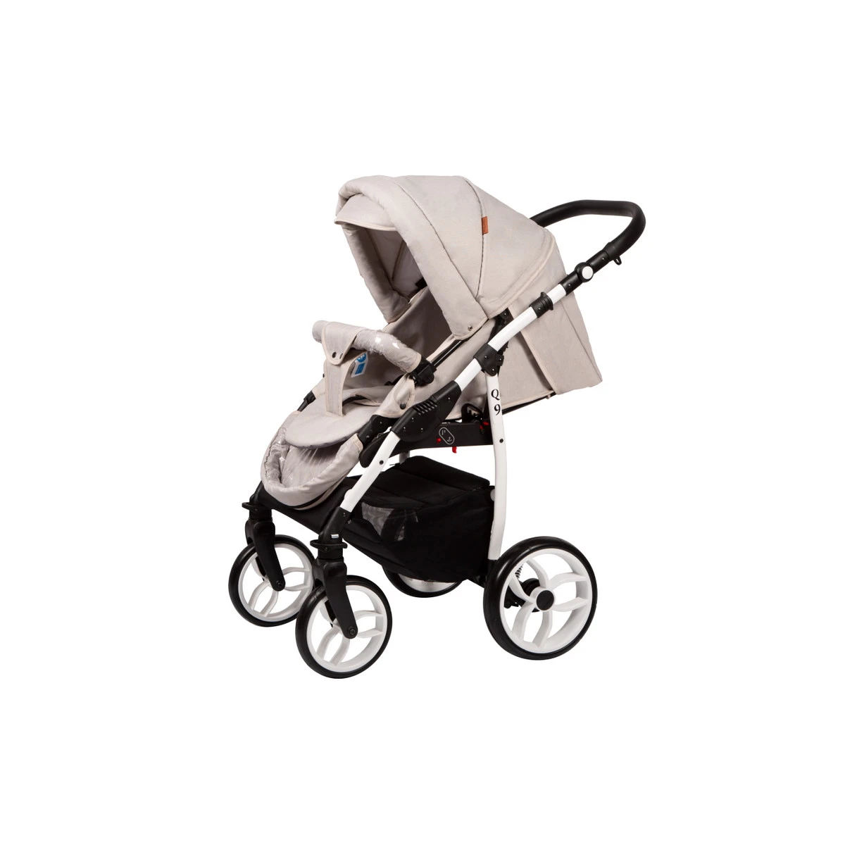 Baby Merc Q9 White/Beige Kinderwagen Incl. Autostoel Q9/197C 4 Baby Merc Q9 White/Beige Kinderwagen Incl. Autostoel Q9/197C - Afbeelding 4
