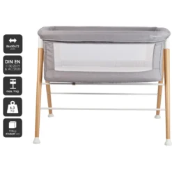 Babygo Goodnight Grey Wieg 4361 -Dolu Verkoopwinkel babygo goodnight grey wieg aan bed 1