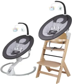 Babygo Homey Set Black/Nature Babyschommel En Kinderstoel 19011