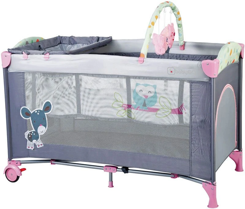 Babygo Sleepwell Pink Campingbed Met Bodemverhoger 4403 1 Babygo Sleepwell Pink Campingbed Met Bodemverhoger 4403