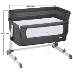 Babygo Together Dark Grey Wieg Aan Bed 460-4 -Dolu Verkoopwinkel babygo together dark grey wieg aan bed 460 4 8