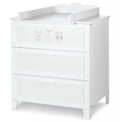 Babykamer Uil Wit: Ledikant, Commode En 2-Deurs Kast -Dolu Verkoopwinkel babykamer uil wit ledikant commode en 2 deurs kast 2 1