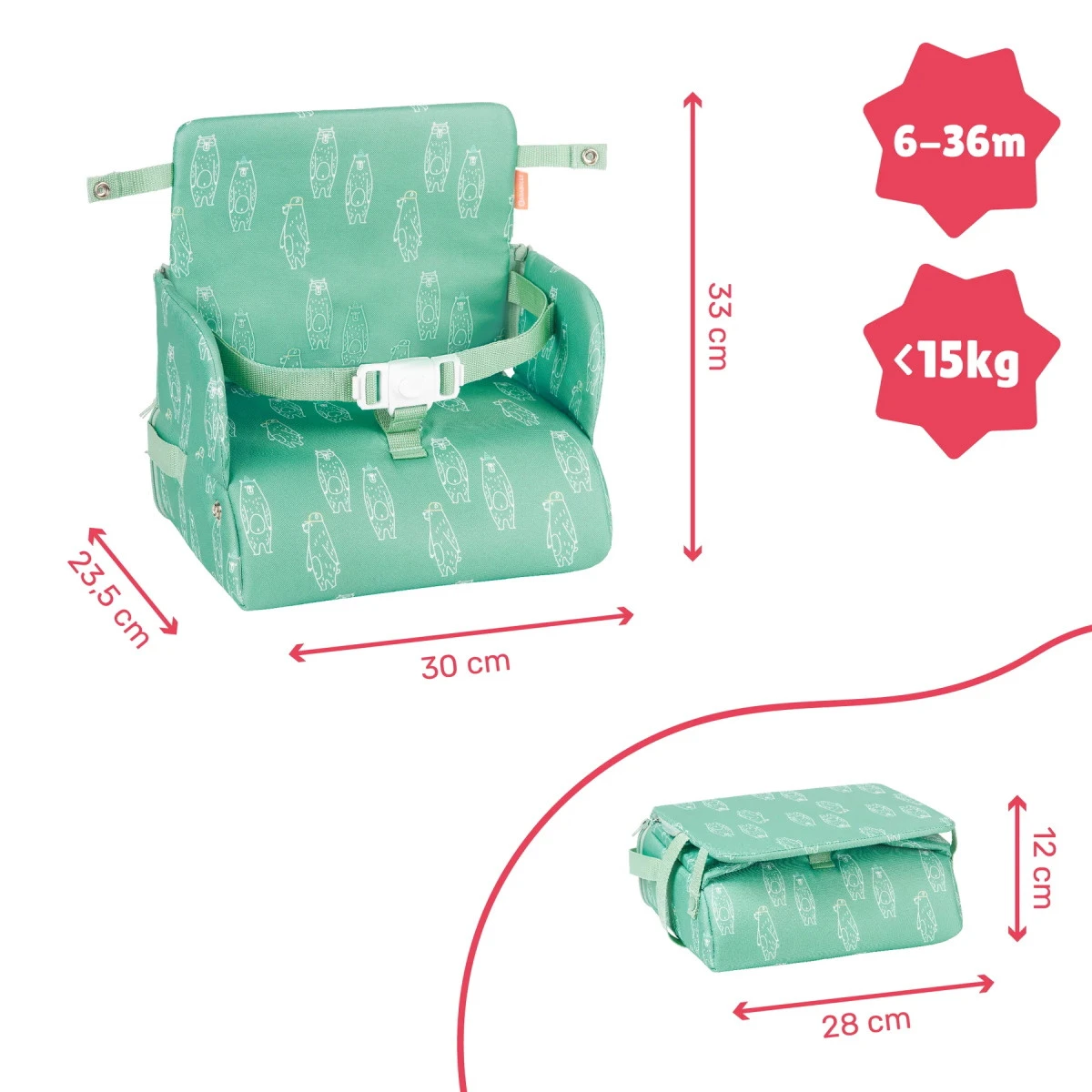 Badabulle Beer 2-in-1 Booster Stoelverhoger En Tas B009409 2 Badabulle Beer 2-in-1 Booster Stoelverhoger En Tas B009409 - Afbeelding 2
