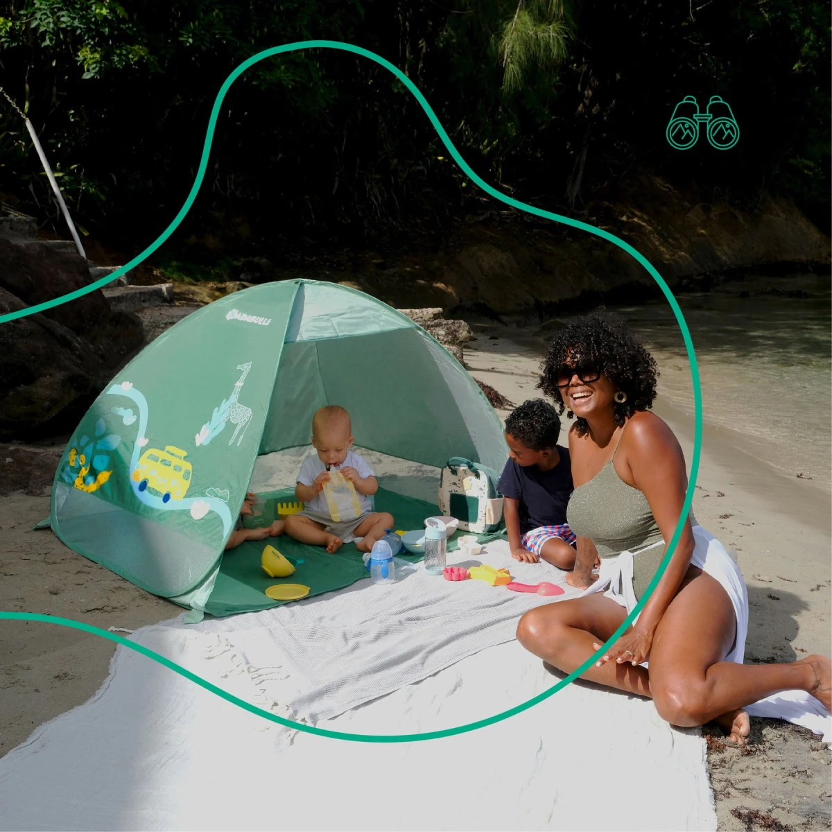 Badabulle Green Anti-UV Tent B038205 6 Badabulle Green Anti-UV Tent B038205 - Afbeelding 6