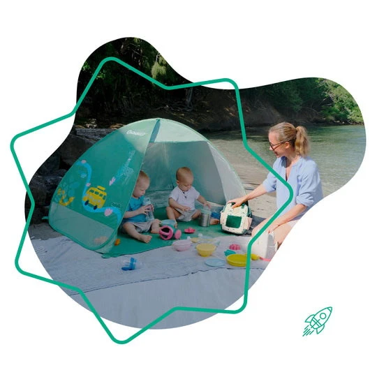 Badabulle Green Anti-UV Tent B038205 5 Badabulle Green Anti-UV Tent B038205 - Afbeelding 5