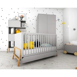 Bellamy Lotta Grey Babykamer: Ledikant/Juniorbed En Commode Met 6 Lades -Dolu Verkoopwinkel bellamy lotta grey babykamer 2 4