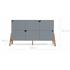 Bellamy Lotta Grey Babykamer: Ledikant/Juniorbed En Commode Met 6 Lades -Dolu Verkoopwinkel bellamy lotta grey commode met 6 lades loszko6s 3 1