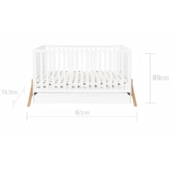 Bellamy Lotta Snow Babykamer: Ledikant/Juniorbed, Commode Met 6 Lades En 2-Deurskast -Dolu Verkoopwinkel bellamy lotta snow 70 x 140 cm ledikant juniorbed lobilo70 11 4