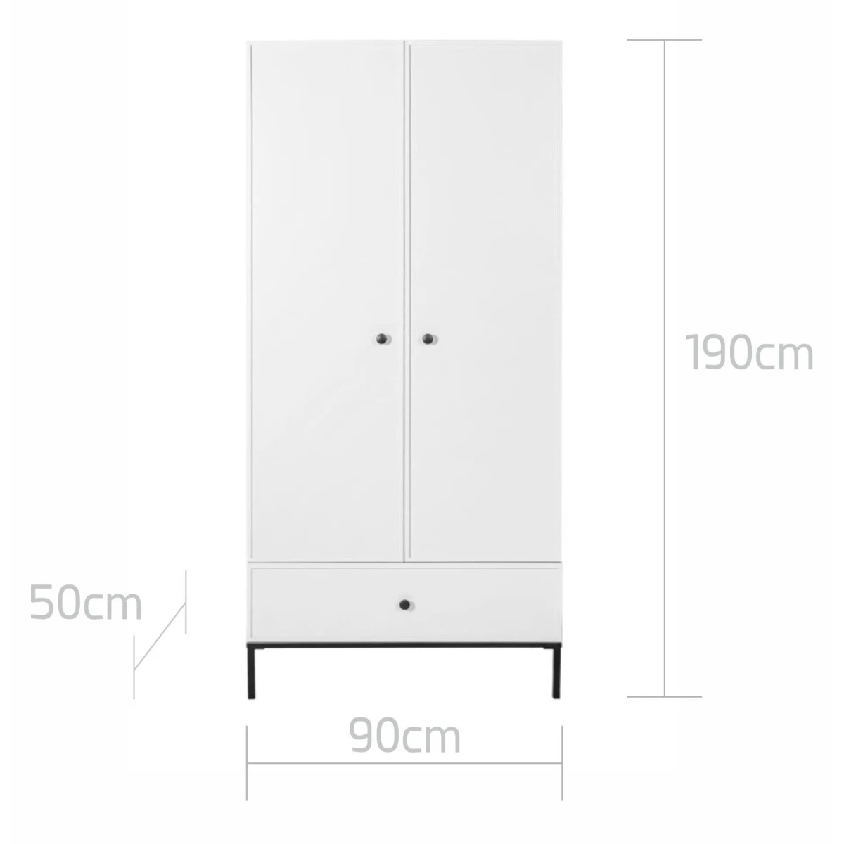 Bellamy Lumi White 2-Deurskast LUBISZ2D 4 Bellamy Lumi White 2-Deurskast LUBISZ2D - Afbeelding 4