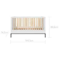 Bellamy Lumi White Babykamer: Ledikant/Juniorbed En Commode -Dolu Verkoopwinkel bellamy lumi white 70 x 140 cm ledikant juniorbed lubilo70 7 1