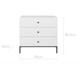 Bellamy Lumi White Babykamer: Ledikant/Juniorbed En Commode -Dolu Verkoopwinkel bellamy lumi white commode lubikomo 3 1
