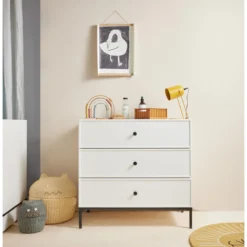Bellamy Lumi White Babykamer: Ledikant/Juniorbed En Commode -Dolu Verkoopwinkel bellamy lumi white commode lubikomo 4 1