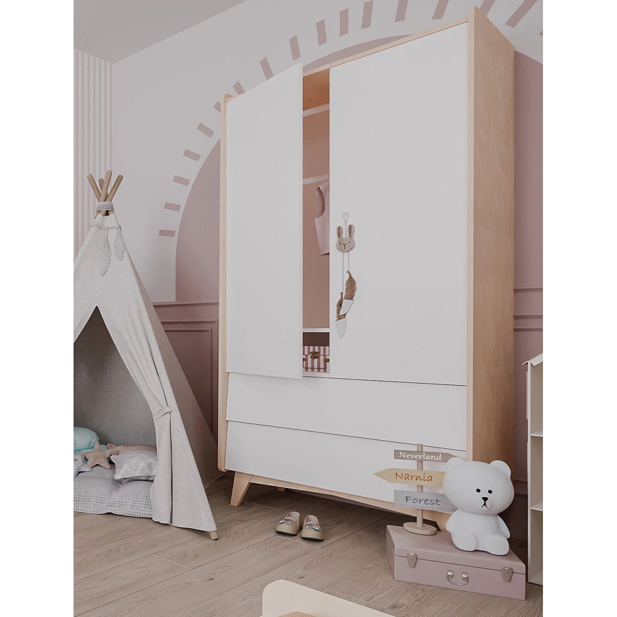 Bellamy So Sixty Babykamer: Ledikant/Juniorbed, Commode En 2-Deurskast 19 Bellamy So Sixty Babykamer: Ledikant/Juniorbed, Commode En 2-Deurskast - Afbeelding 19
