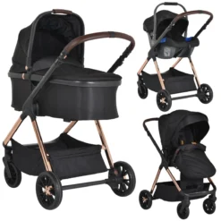 Cangaroo Empire Black 3-in-1 Kinderwagen Incl. Autostoel
