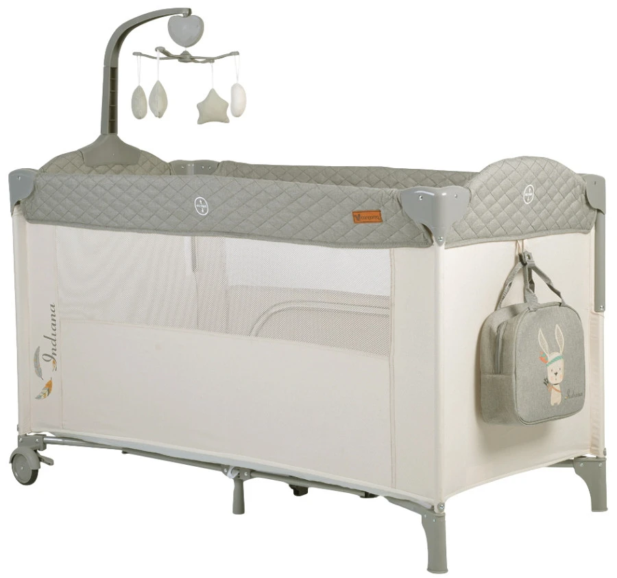 Cangaroo Indiana Grey Campingbed 1 Cangaroo Indiana Grey Campingbed