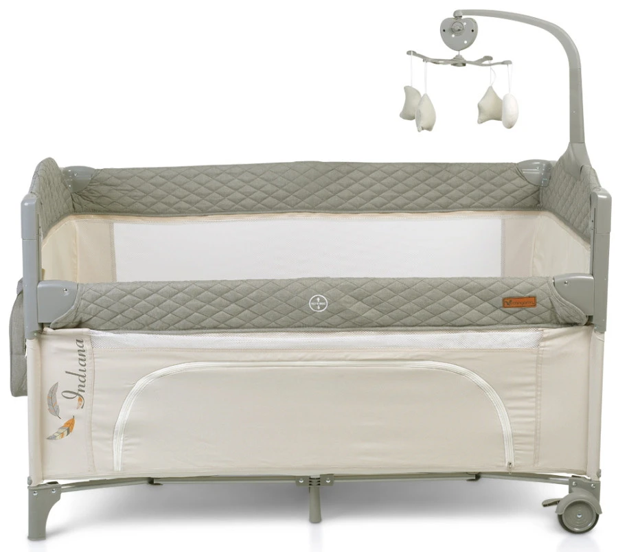 Cangaroo Indiana Grey Campingbed 2 Cangaroo Indiana Grey Campingbed - Afbeelding 2