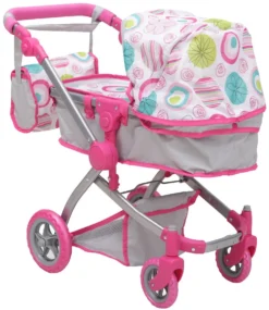 Cangaroo Pink Rose Poppen Kinderwagen 9651B