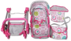 Cangaroo Pink Rose Poppen Kinderwagen 9651B -Dolu Verkoopwinkel cangaroo pink rose poppen kinderwagen 9651b 11