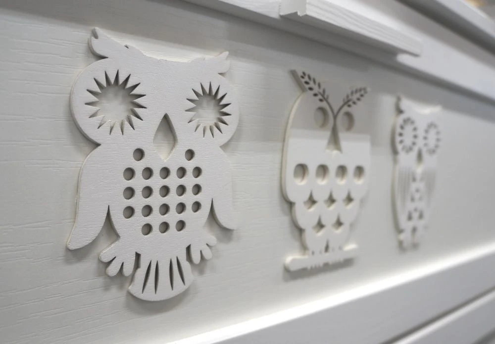 2-Deurs Kast Uil Wit 2 2-Deurs Kast Uil Wit - Afbeelding 2