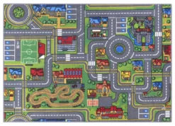 Kids Corner Playcity/Dino 95x113 Cm Omkeerbaar Vloerkleed En Speelmat -Dolu Verkoopwinkel kids corner playcity dino 95x113 cm omkeerbaar vloerkleed en speelmat 4 1