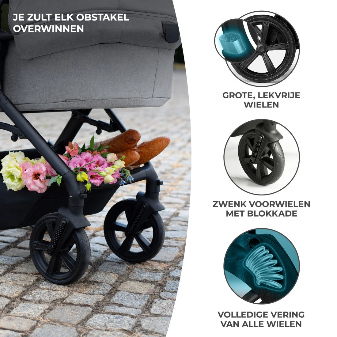 Kinderkraft A-Tour Light Grey 3-in-1 Kinderwagen Incl. Autostoel KSATOU00LGR3000 10 Kinderkraft A-Tour Light Grey 3-in-1 Kinderwagen Incl. Autostoel KSATOU00LGR3000 - Afbeelding 10