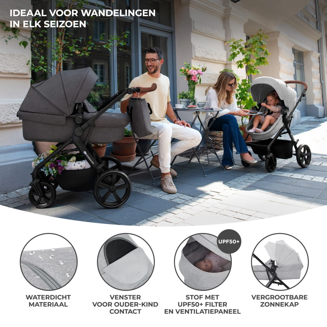 Kinderkraft A-Tour Light Grey 3-in-1 Kinderwagen Incl. Autostoel KSATOU00LGR3000 11 Kinderkraft A-Tour Light Grey 3-in-1 Kinderwagen Incl. Autostoel KSATOU00LGR3000 - Afbeelding 11