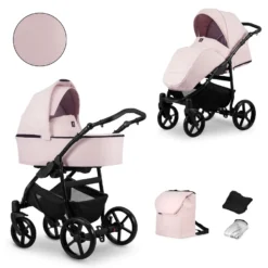 Kunert Mata Black Pink 2-in-1 Combi Kinderwagen MATA-06-BLACK -Dolu Verkoopwinkel kunert mata black pink 2 in 1 combi kinderwagen mata 06 black 4