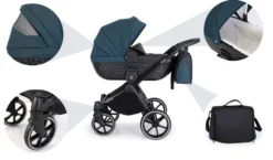 Kunert Talisman Black Green 2-in-1 Kinderwagen TA-04-BLACK -Dolu Verkoopwinkel kunert talisman black green 2 in 1 kinderwagen ta 04 black 16 2