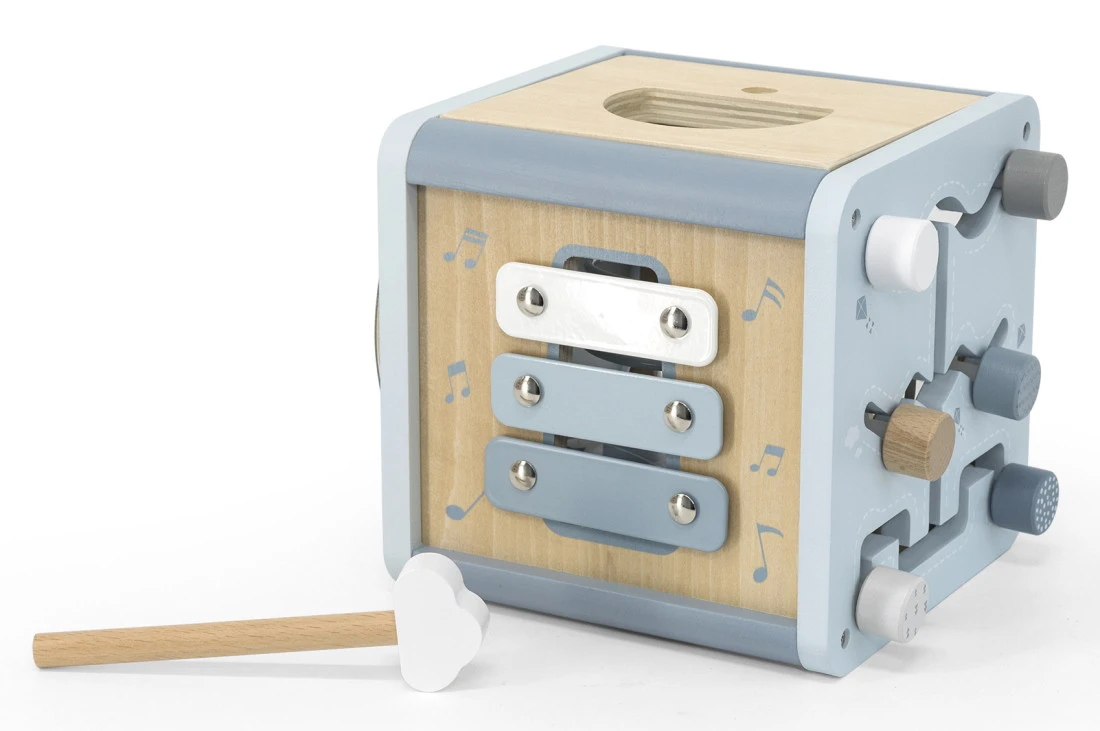 Label Label Blauw Houten Activiteitenkubus LLWT-34307 4 Label Label Blauw Houten Activiteitenkubus LLWT-34307 - Afbeelding 4