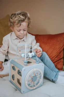 Label Label Nougat Houten Activiteitenkubus LLWT-37131 -Dolu Verkoopwinkel label label blauw houten activiteitenkubus llwt 34307 5 1