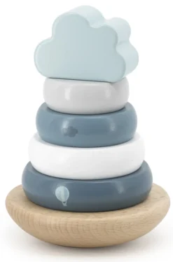 Label Label Blauw Houten Tuimelring Piramide LLWT-25255