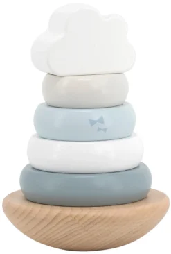 Label Label Lichtblauw Houten Tuimelring Piramide LLWT-25231