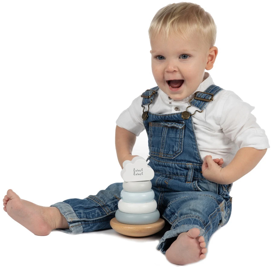 Label Label Lichtblauw Houten Tuimelring Piramide LLWT-25231 3 Label Label Lichtblauw Houten Tuimelring Piramide LLWT-25231 - Afbeelding 3