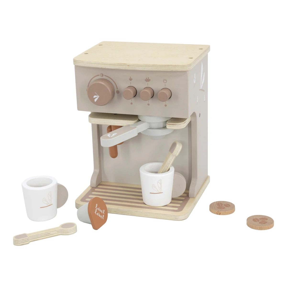 Label Label Nougat Houten Espresso Machine LLWT-37070 1 Label Label Nougat Houten Espresso Machine LLWT-37070