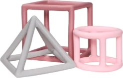 Label Label Roze 3 Stuks Geometrische Silicone Bijtringen LLST-15294