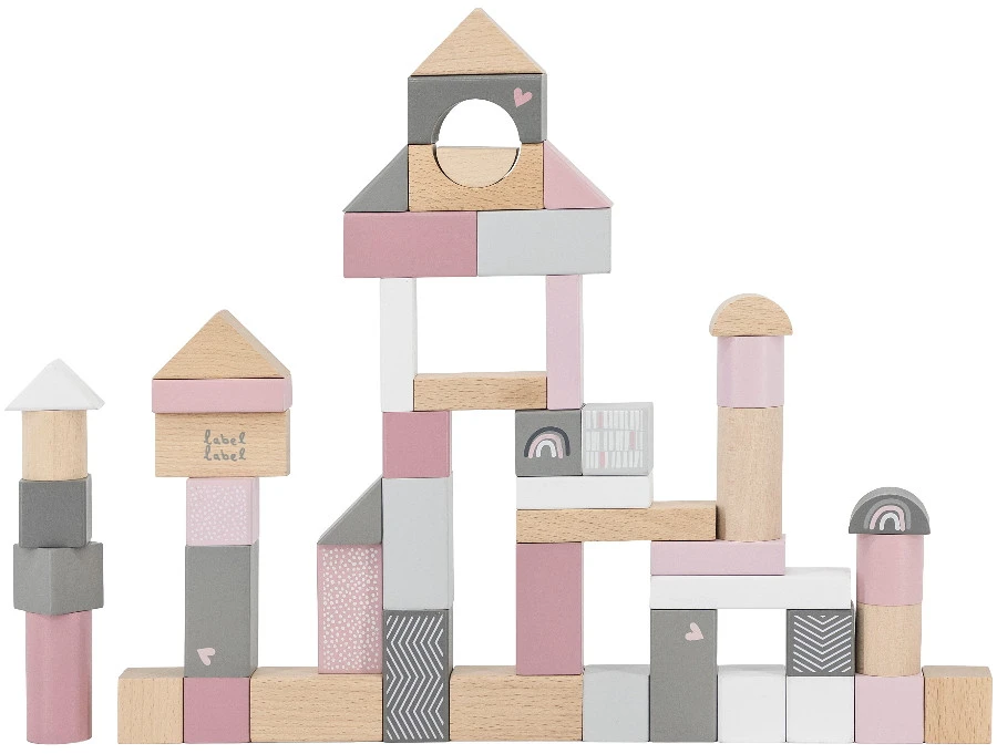 Label Label Roze 50 Stuks Houten Blokken LLWT-25347 1 Label Label Roze 50 Stuks Houten Blokken LLWT-25347