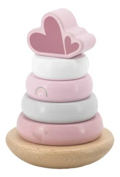 Label Label Roze Houten Tuimelring Piramide LLWT-25224