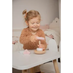 Label Label Roze Houten Tuimelring Piramide LLWT-25224 -Dolu Verkoopwinkel llwt 25224 5420067925224 stacking rings balance pink 03