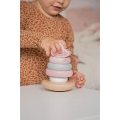 Label Label Roze Houten Tuimelring Piramide LLWT-25224 -Dolu Verkoopwinkel llwt 25224 5420067925224 stacking rings balance pink 04